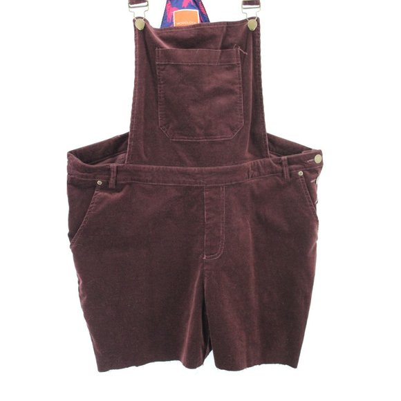 Modcloth Overalls Shorts Womens Dark Brown Customized Fall Potluck Size 1X - Picture 4 of 12